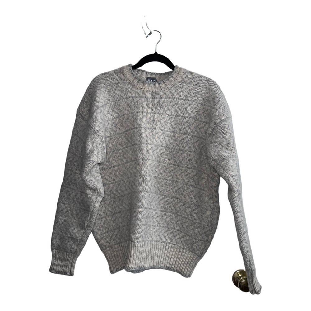 Vintage 90s GAP 100% All Pure Wool Fair Isle Crew Neck Pullover Sweater